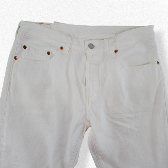 Levi’s 501 CT White Mid Rise Button Fly Tapered Leg Jeans Size 26 NWT 2015 Era - Picture 3 of 10
